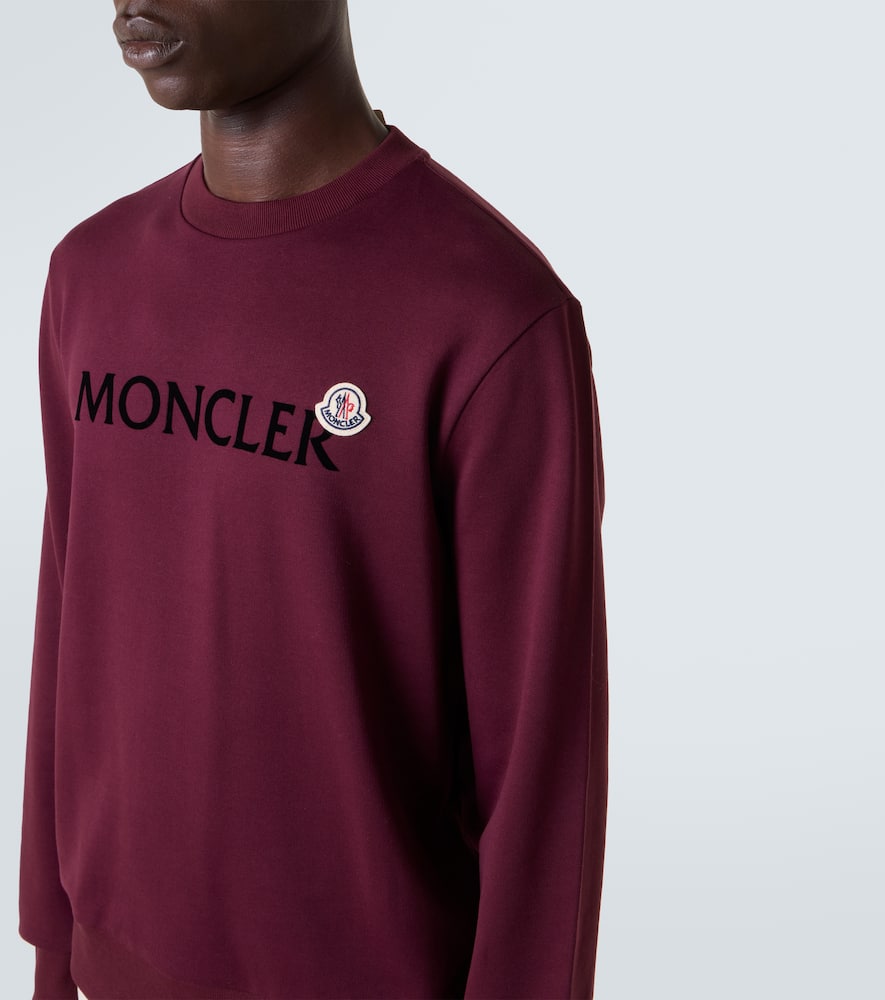 Moncler Maroon Crewneck Logo Sweatshirt In Brown