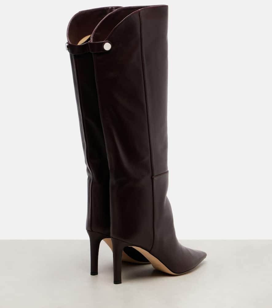 Jimmy Choo Alizze 85 Leather Knee-high Boots In Burgundy