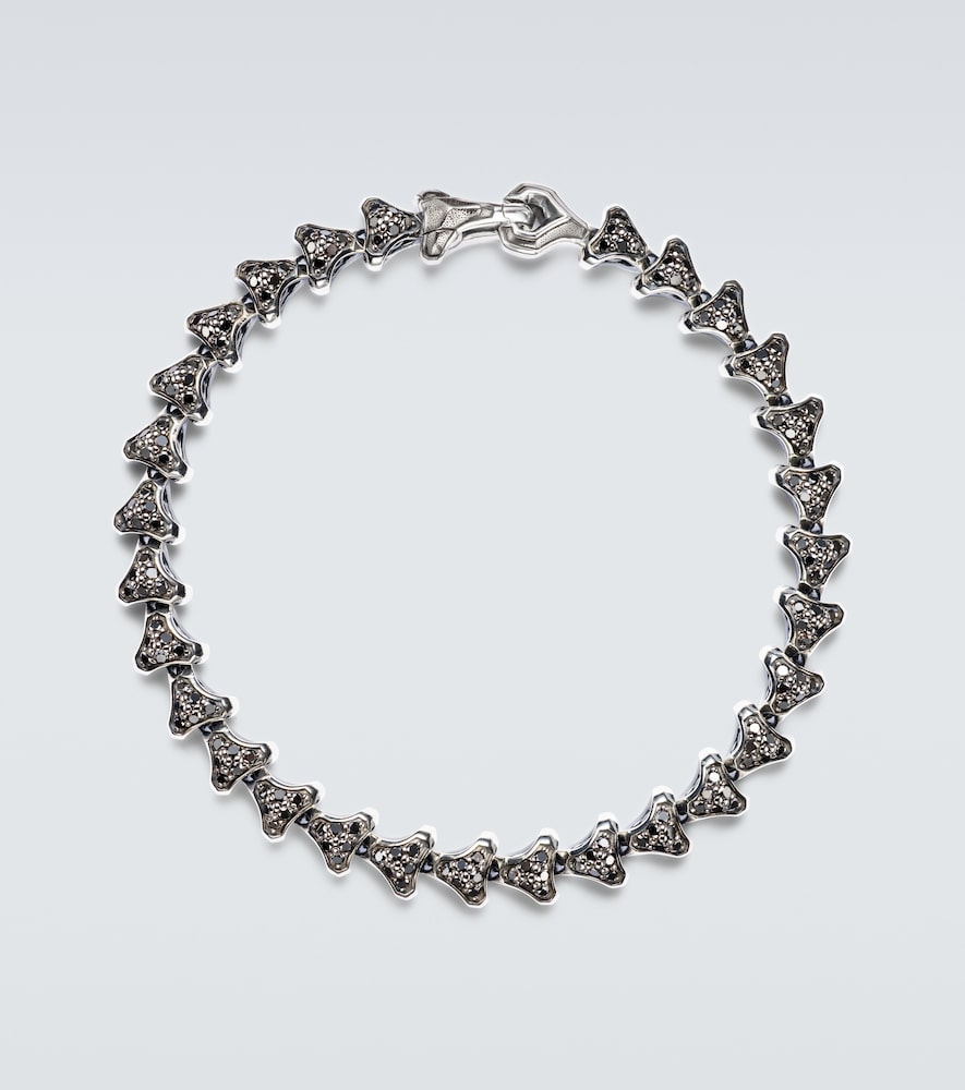 David Yurman Armory sterling silver bracelet with diamonds