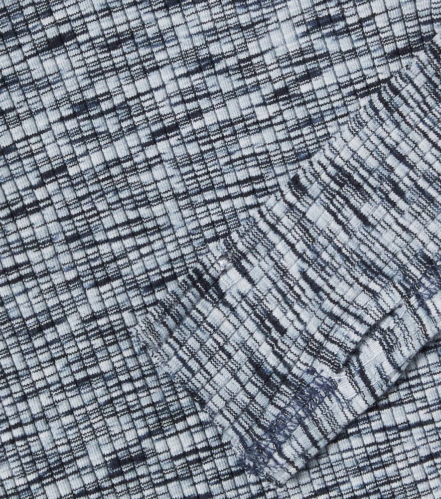 Molo Rochelle Space-dyed Cotton-blend Top In Blue
