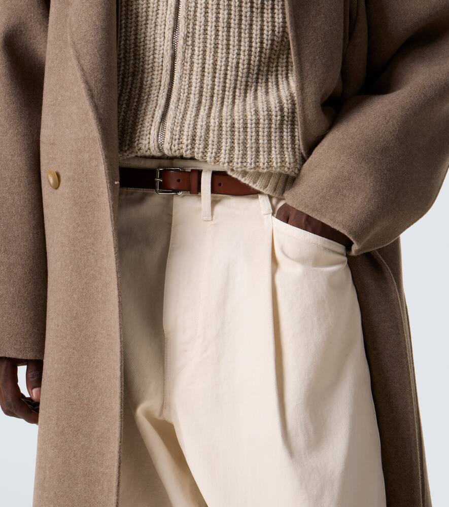Lemaire Rail Leather Belt In Brown