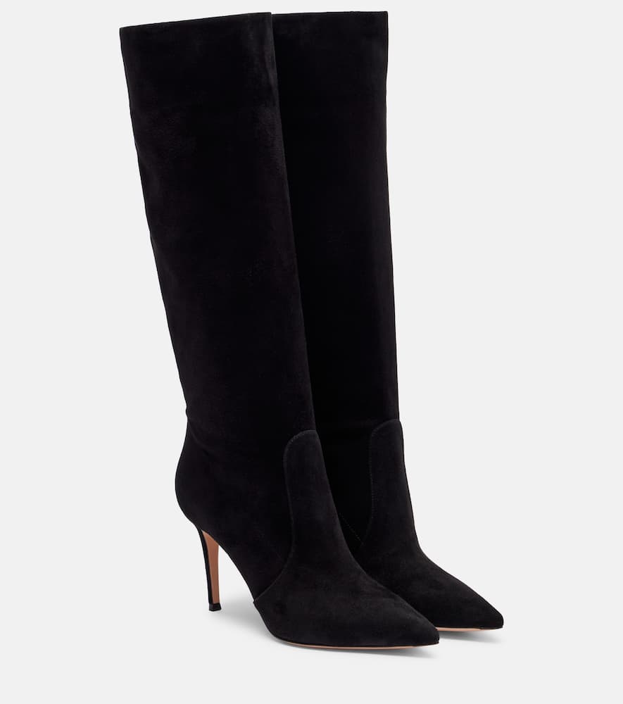 Gianvito Rossi Hansen 85 Suede Knee-high Boots In Black