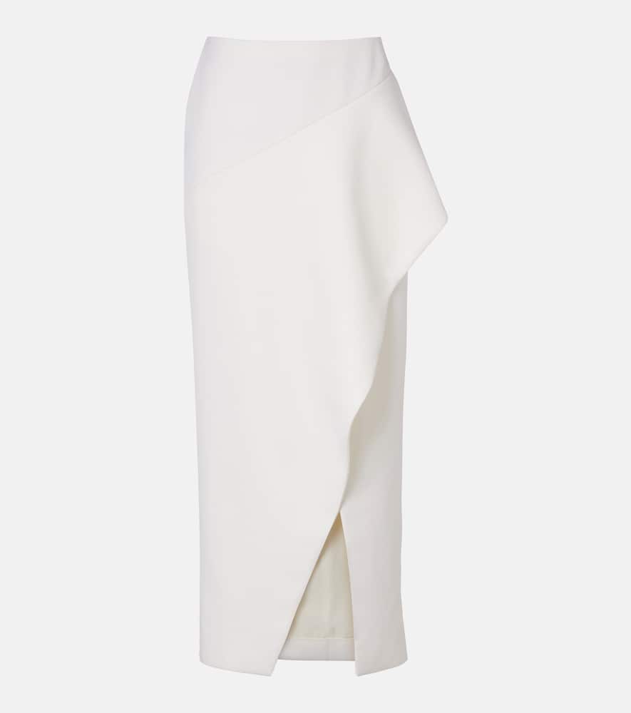 Khaite Jaia Wool Midi Skirt In White