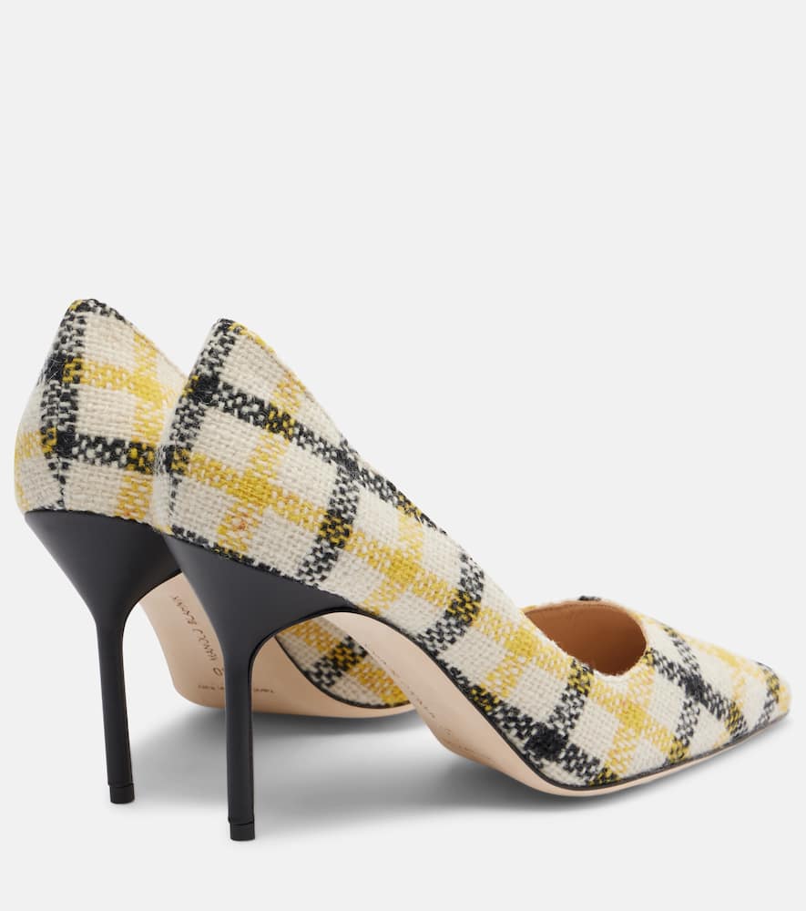 Manolo Blahnik Bb 90 Checked Tweed Pumps In Multi