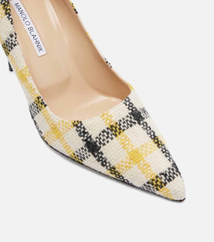 Manolo Blahnik Bb 90 Checked Tweed Pumps In Multi