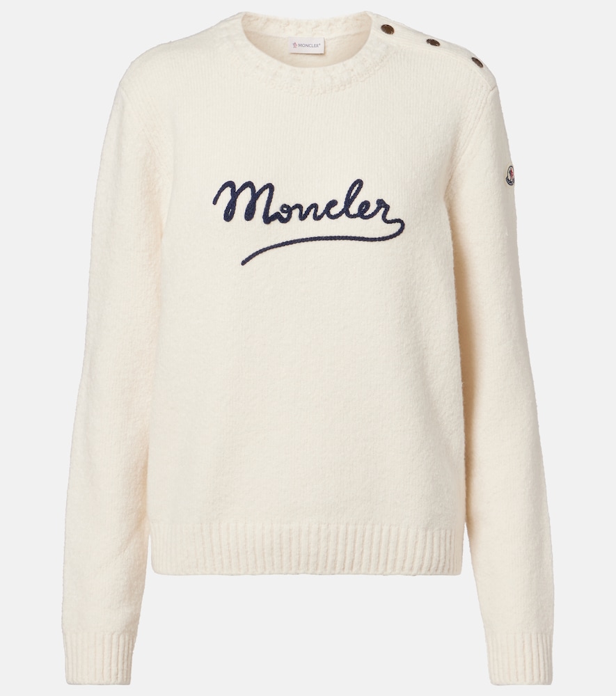 Moncler Embroidered logo cotton-blend sweater