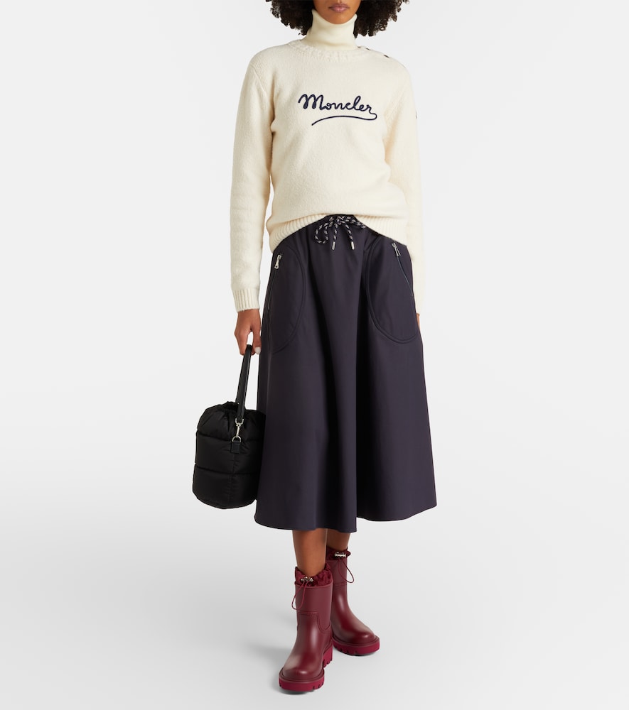 Moncler Embroidered logo cotton-blend sweater