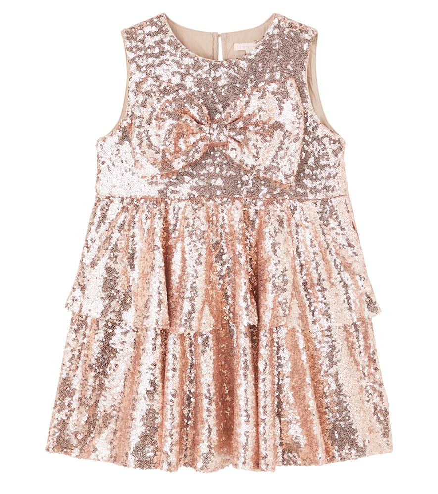 Konges Slojd Pink Rosie Bow-Detail Sequined Dress Y Size 4 - Mytheresa