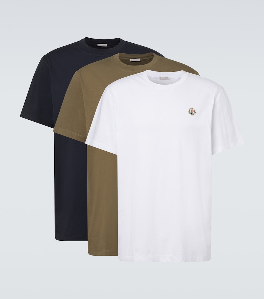 Moncler et of 3 cotton jersey T-shirts
