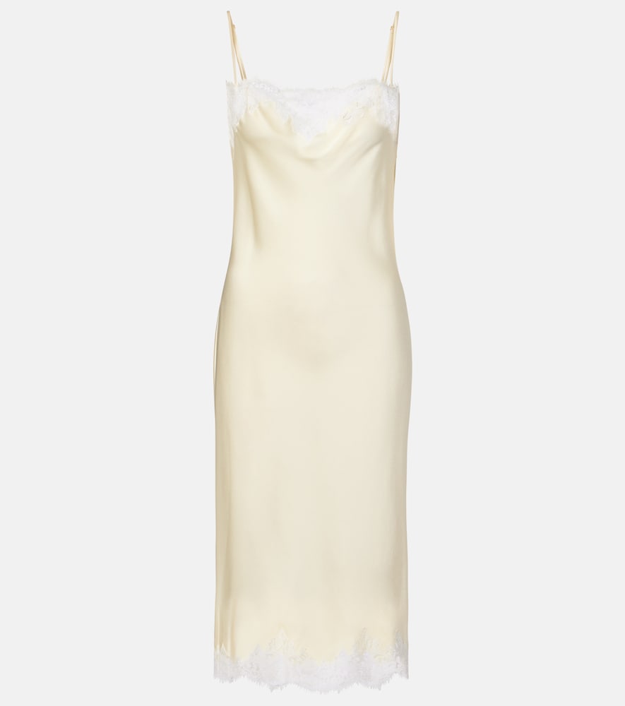 Stella McCartney Lace-trimmed satin slip dress
