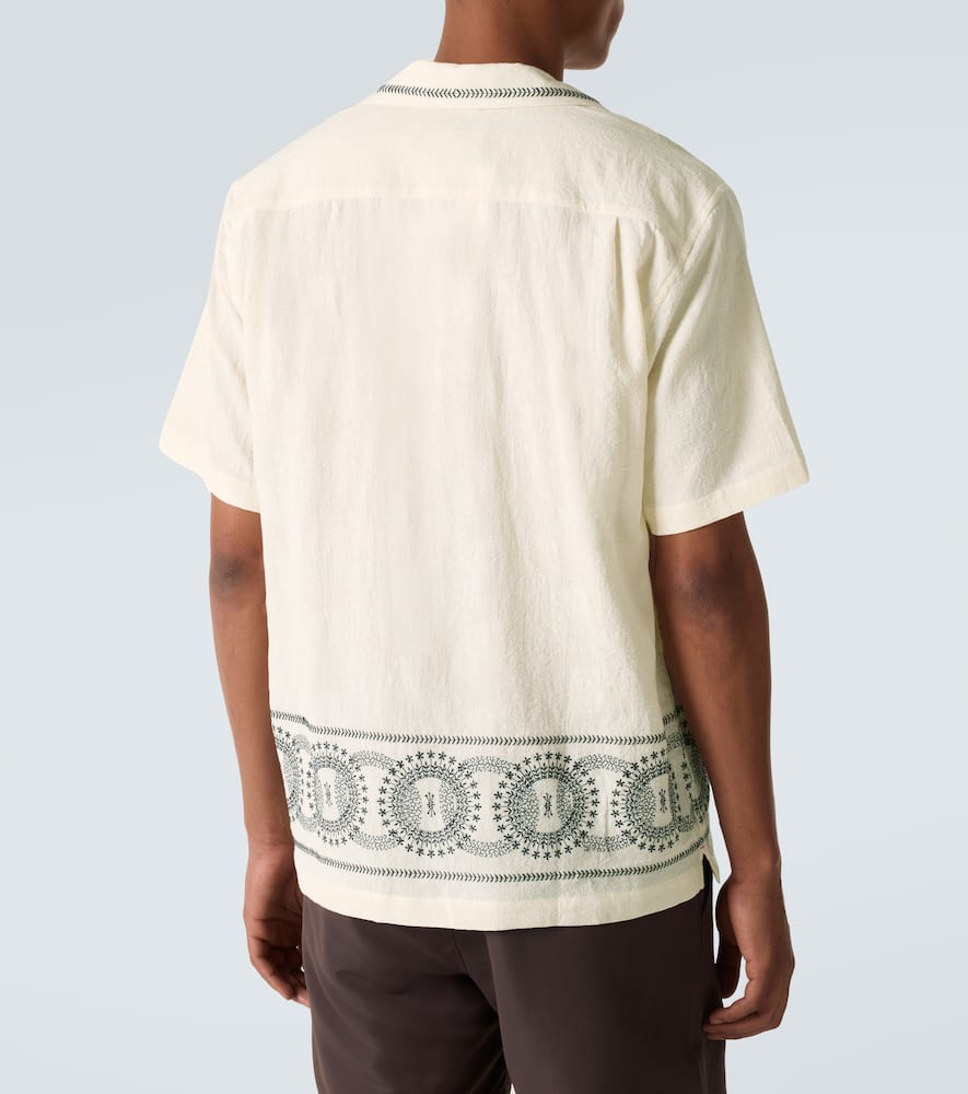 Orlebar Brown Maitan Printed Cotton Bowling Shirt In Neutral