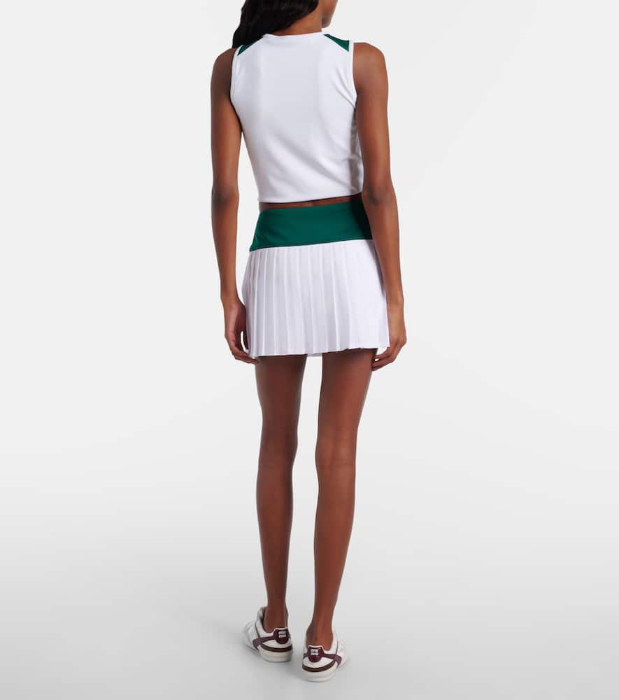 Miu Miu X New Balance Pleated Jersey Miniskirt In Green