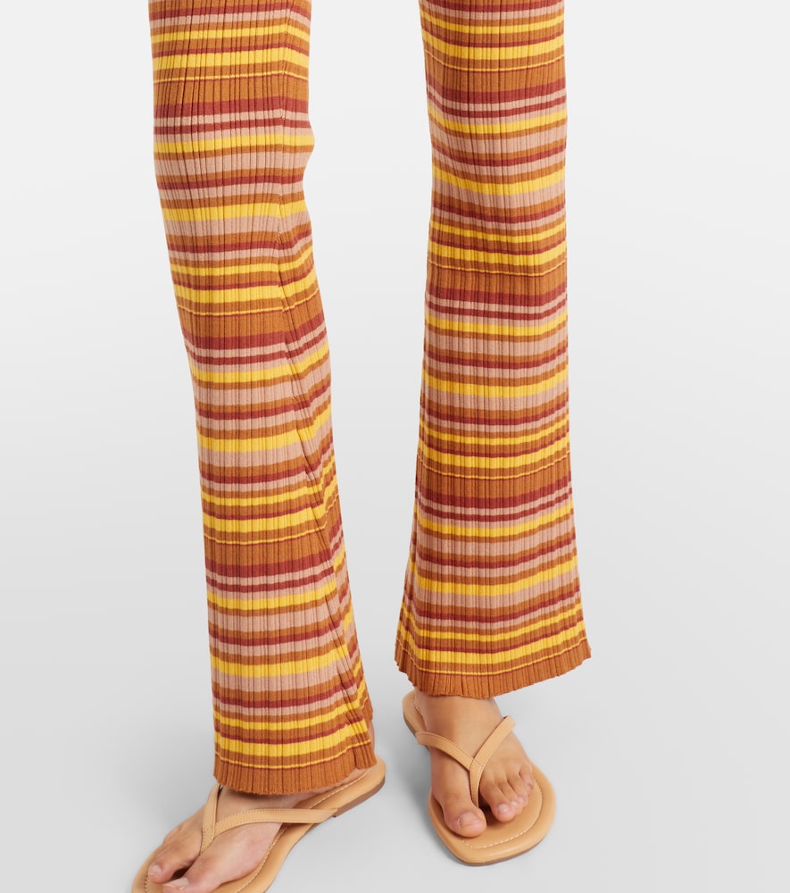  Bananhot Bananhot Ann Ribbed-knit Striped Flared Pants 