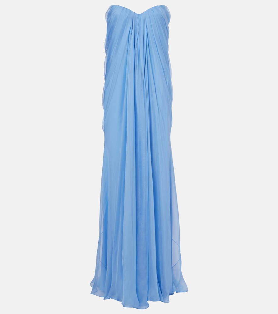 McQueen Silk bustier gown