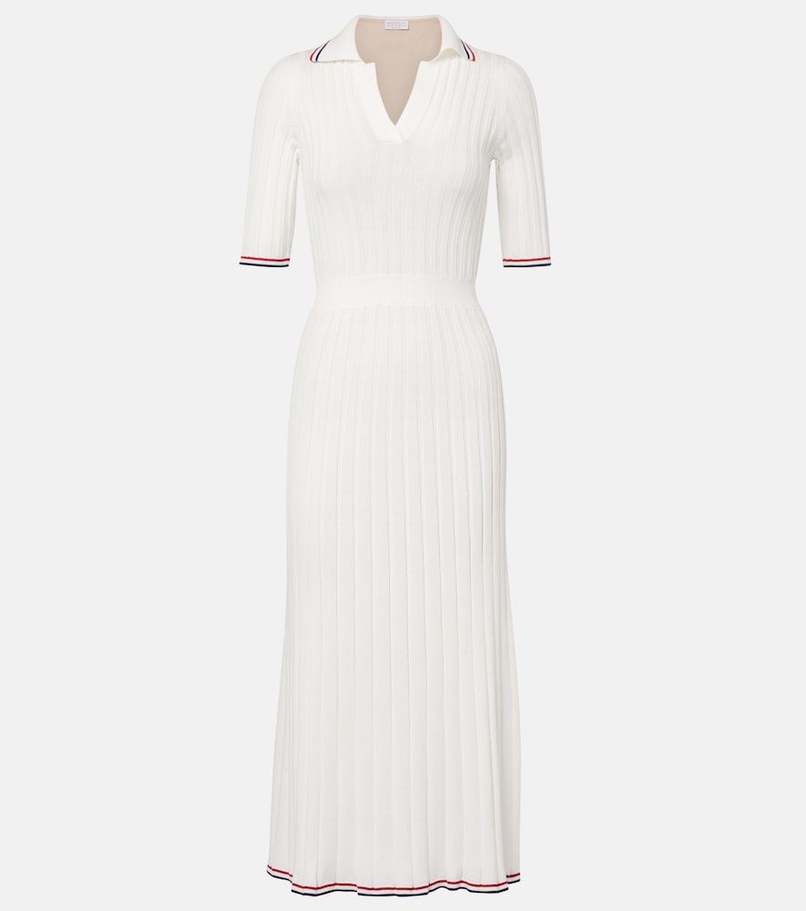 Brunello Cucinelli Ribbed-knit cotton midi dress | Thumbnail 7 Brunello Cucinelli Ribbed-knit cotton midi dress | Thumbnail 7