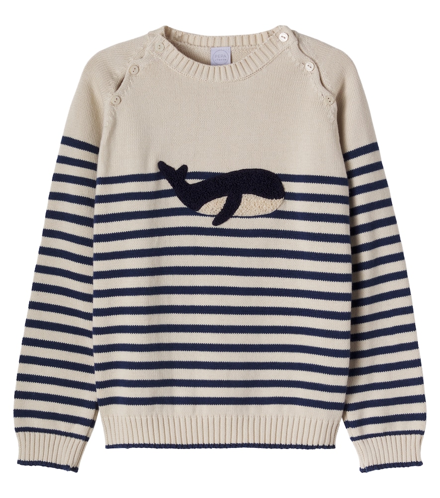 Pepa London Intarsia Striped Cotton Sweater