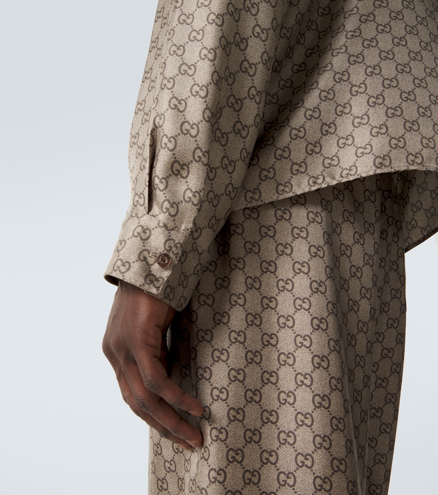 GG Printed Silk Twill Shirt