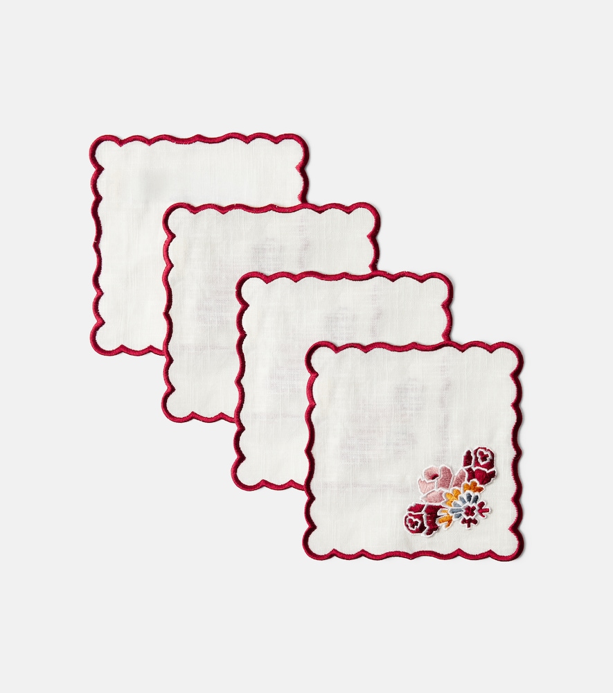 Cabana Lea set of 4 linen and cotton napkins | Thumbnail 4