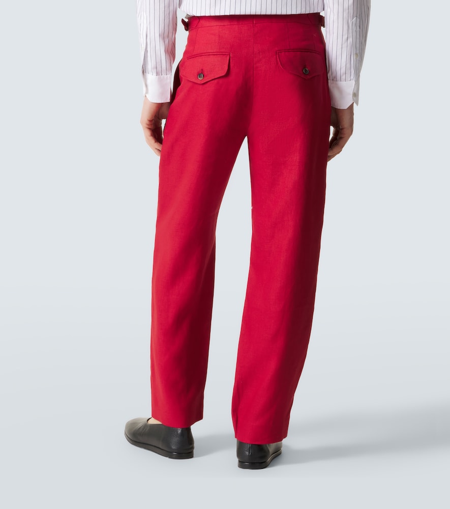 Bode Bode Pantalones Rectos De Lino 