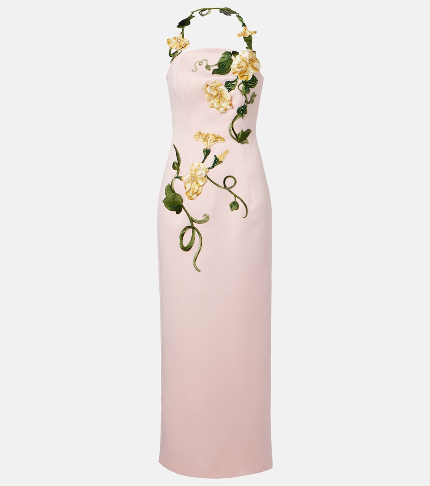 Leo Lin Ava floral-appliqué corset gown