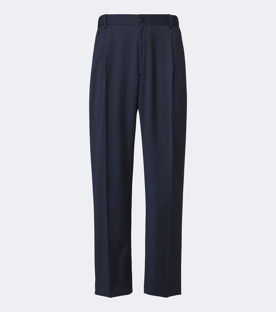 Brioni Bellagio Wool Straight Pants In Blue
