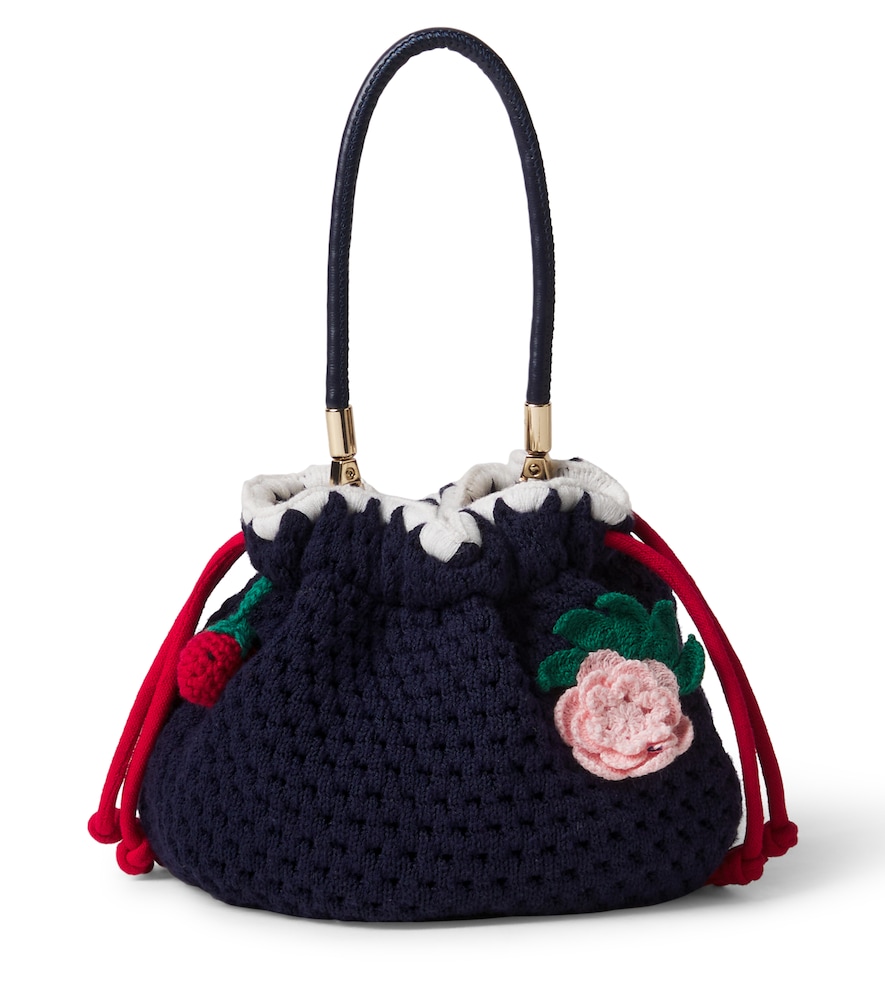 Self-Portrait Kids Blue Crochet Bucket Bag - Mytheresa