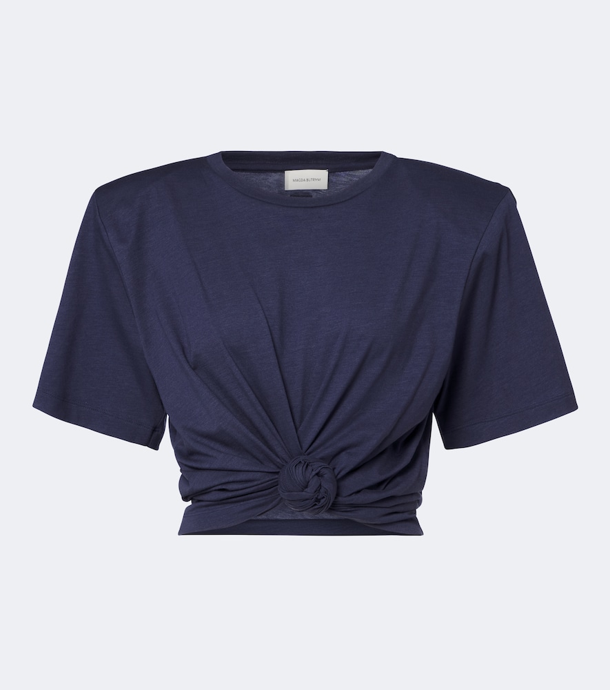 T-shirt cropped in misto cotone