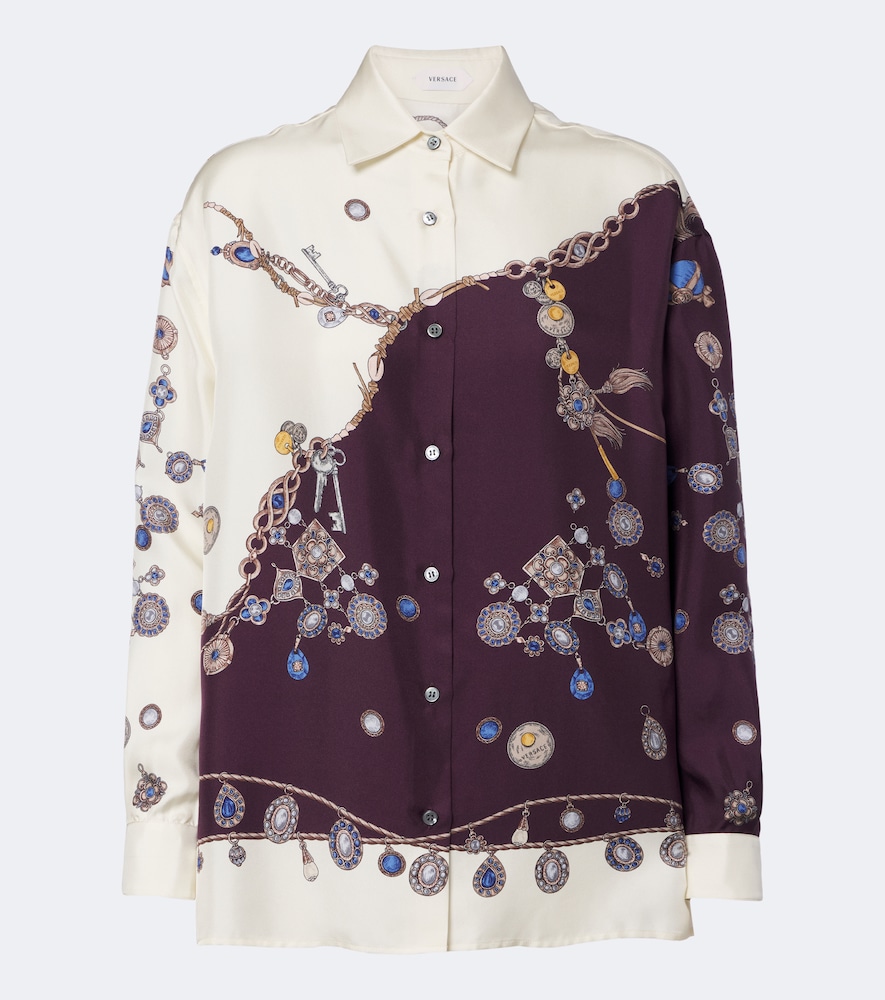 Versace Women's Multicoloured Printed Silk Twill Shirt UK Size 14 - Mytheresa