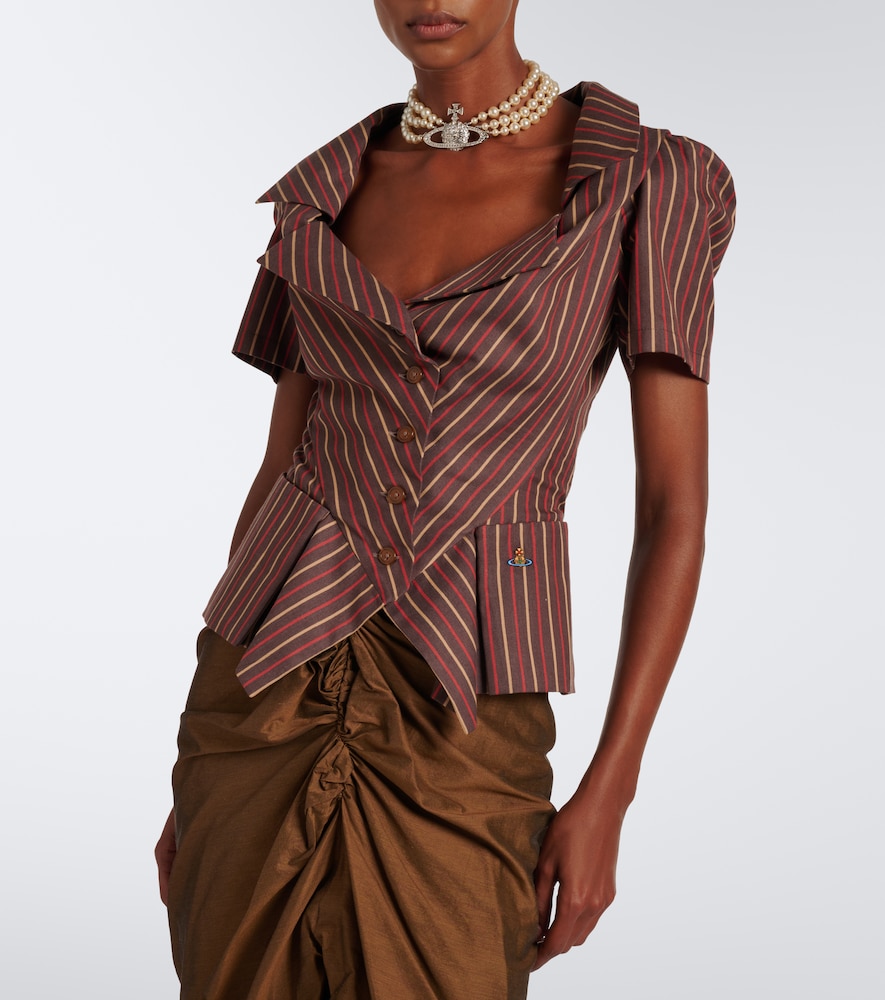 Monday Striped Peplum Cotton Top