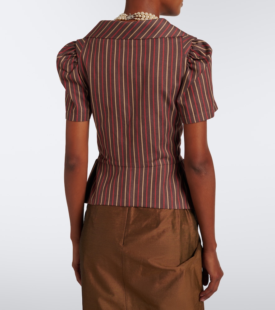 Monday Striped Peplum Cotton Top