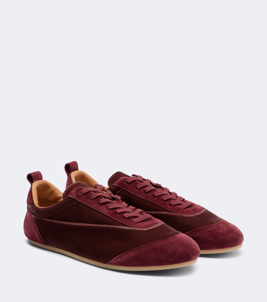 Sneakers Etage aus Samt mit Veloursleder-Besatz