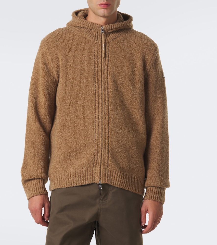 Bouclé Wool-Blend Zip-Up Hoodie