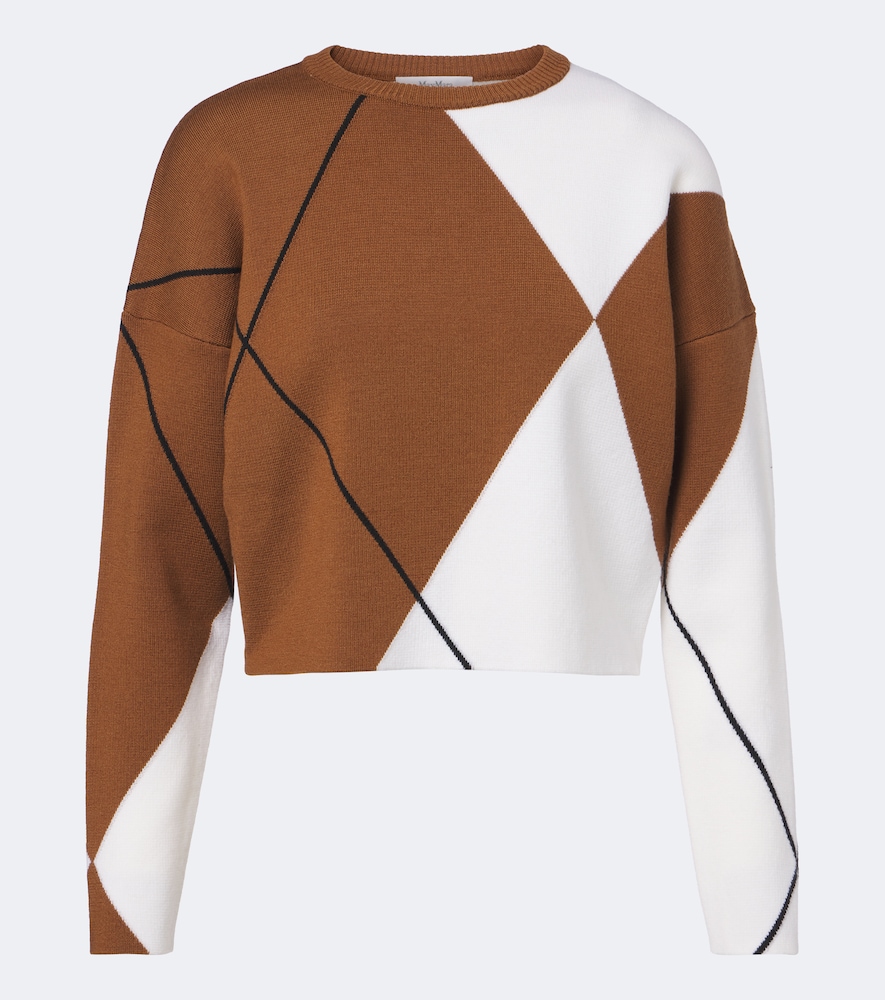 Max Mara Pull court en laine vierge motif argyle 415 €