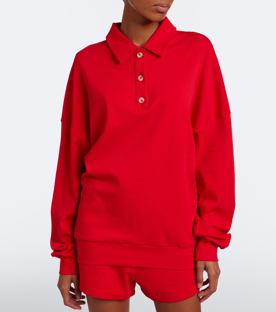 Julia Cotton Jersey Polo Sweatshirt