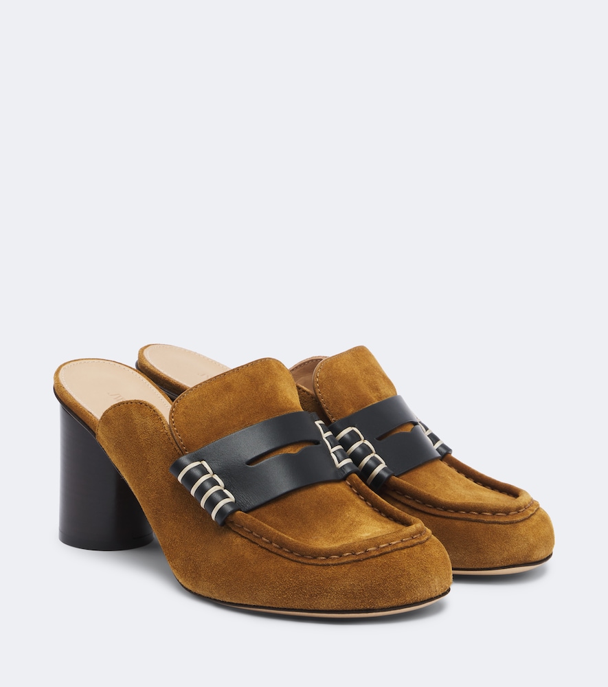 Mules aus Veloursleder