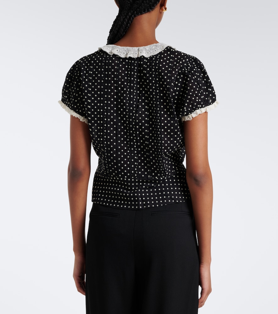 Dôen Orella Polka-Dot Cotton Voile Top