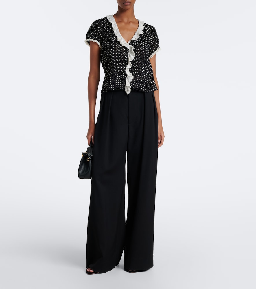 Dôen Orella Polka-Dot Cotton Voile Top