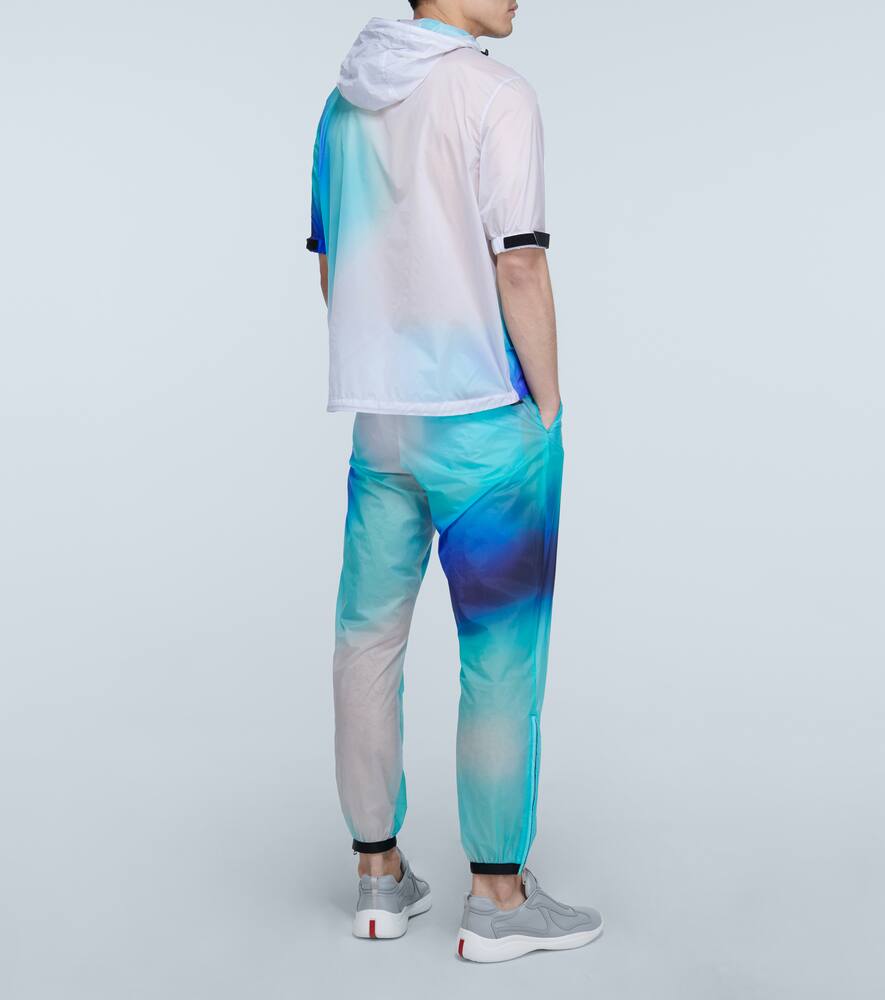 Prada Short-sleeved Lightweight Jacket In Blue