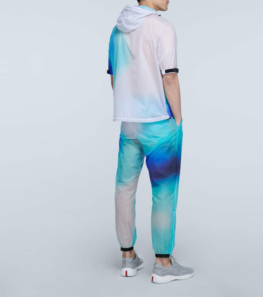Prada Short-sleeved Lightweight Jacket In Blue