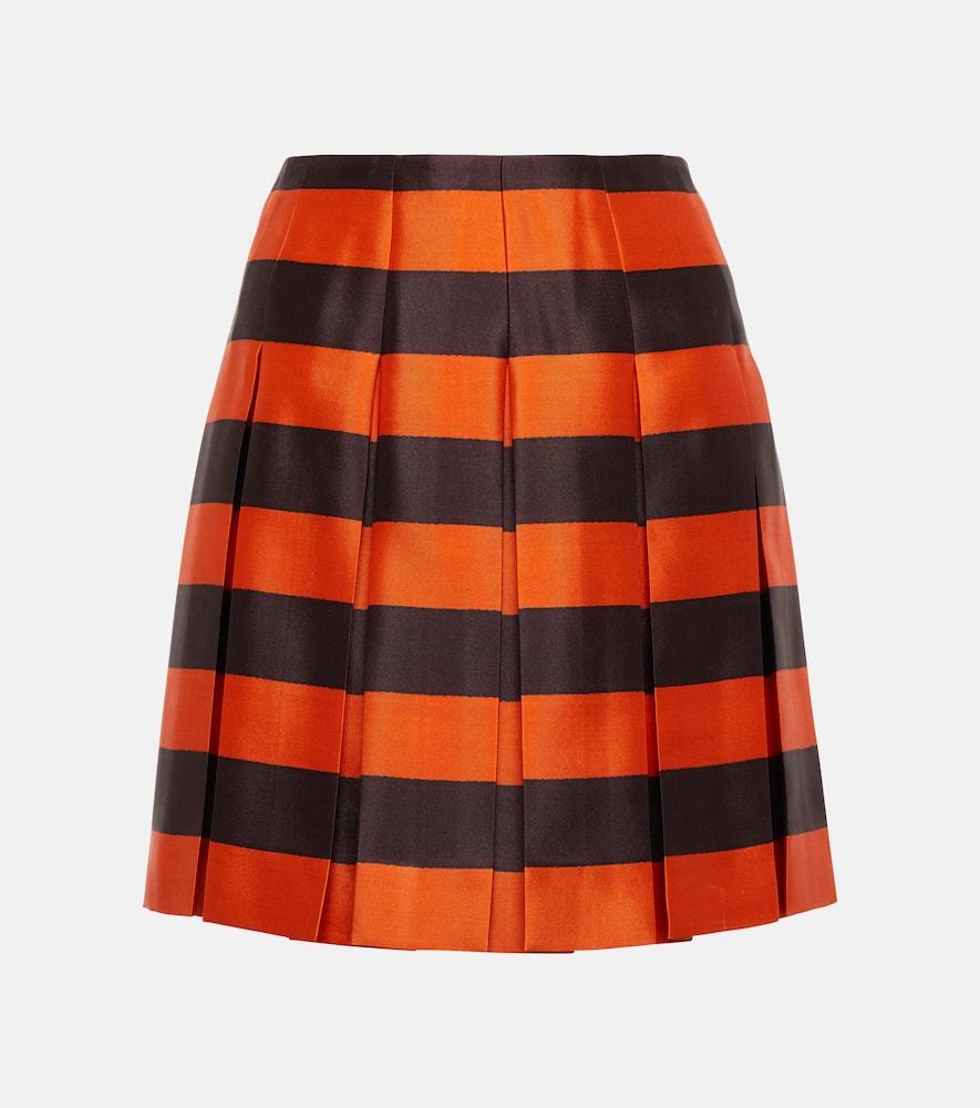 Prada Striped silk-blend miniskirt