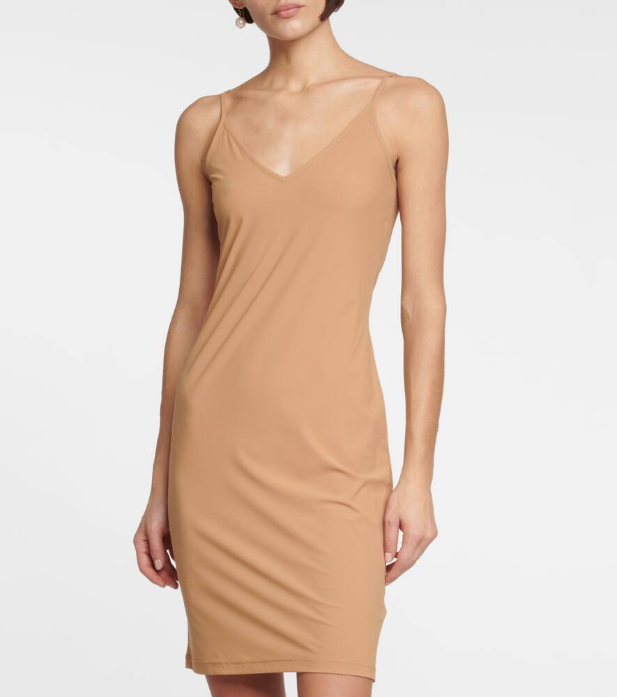 Jil Sander Spaghetti Strap Minidress In Beige