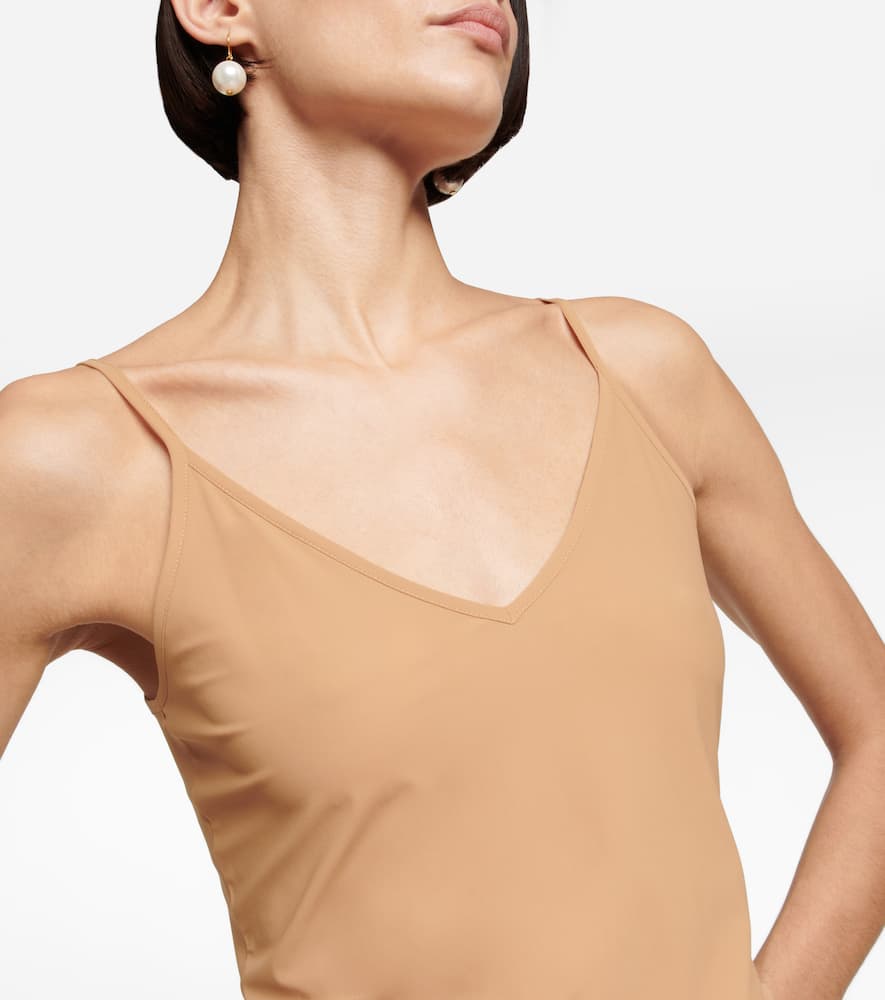 Shop Jil Sander Jersey Minidress In Beige