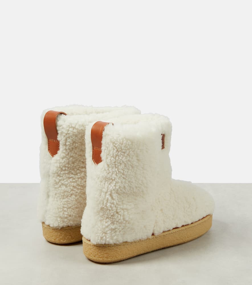 Shop Isabel Marant Frieze Shearling Ankle Boots In White