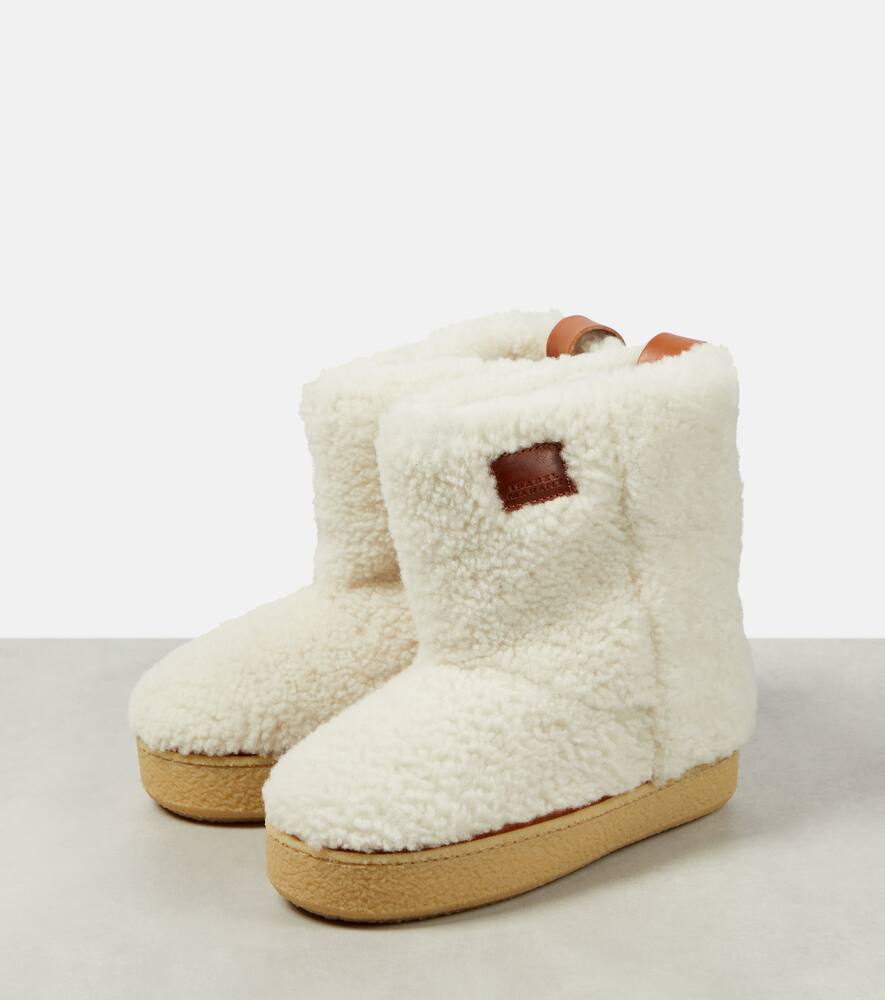 Shop Isabel Marant Frieze Shearling Ankle Boots In White