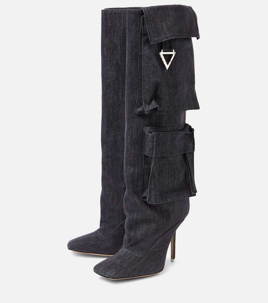 ATTICO SIENNA DENIM KNEE-HIGH BOOTS