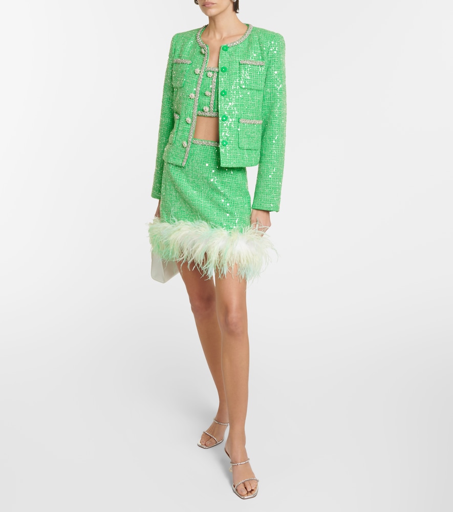  Self-portrait Self-portrait Sequined Boucle Jacket 