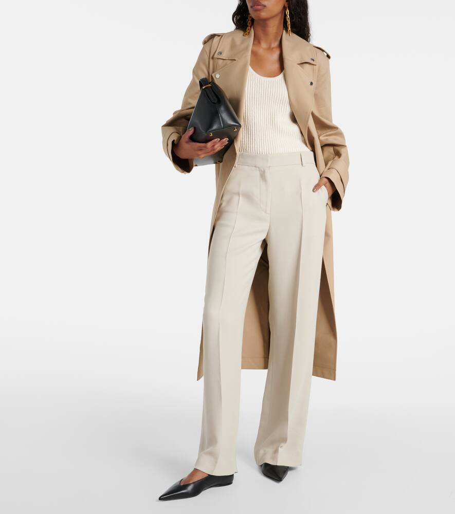 Totême Beige Straight-leg Trousers In White