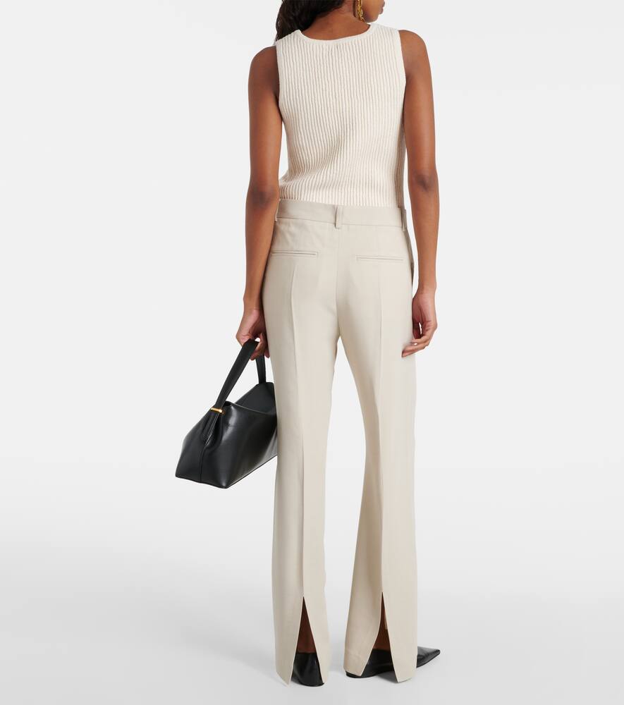 Totême Beige Straight-leg Trousers In White