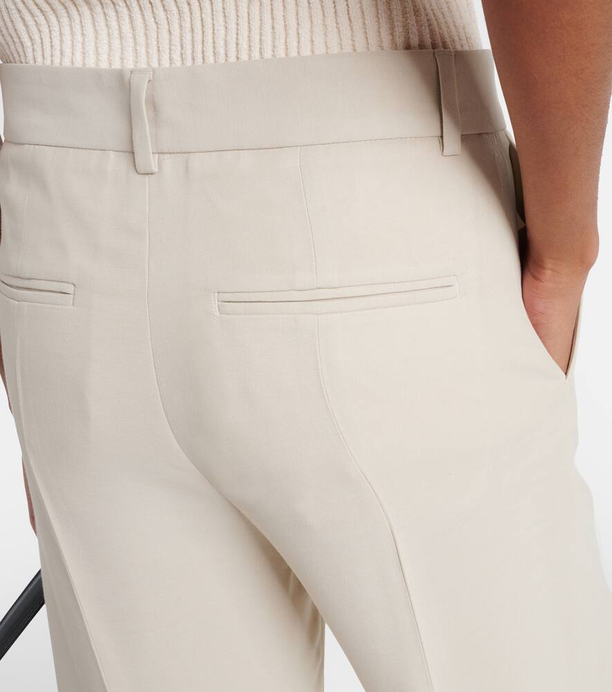 Totême Beige Straight-leg Trousers In White