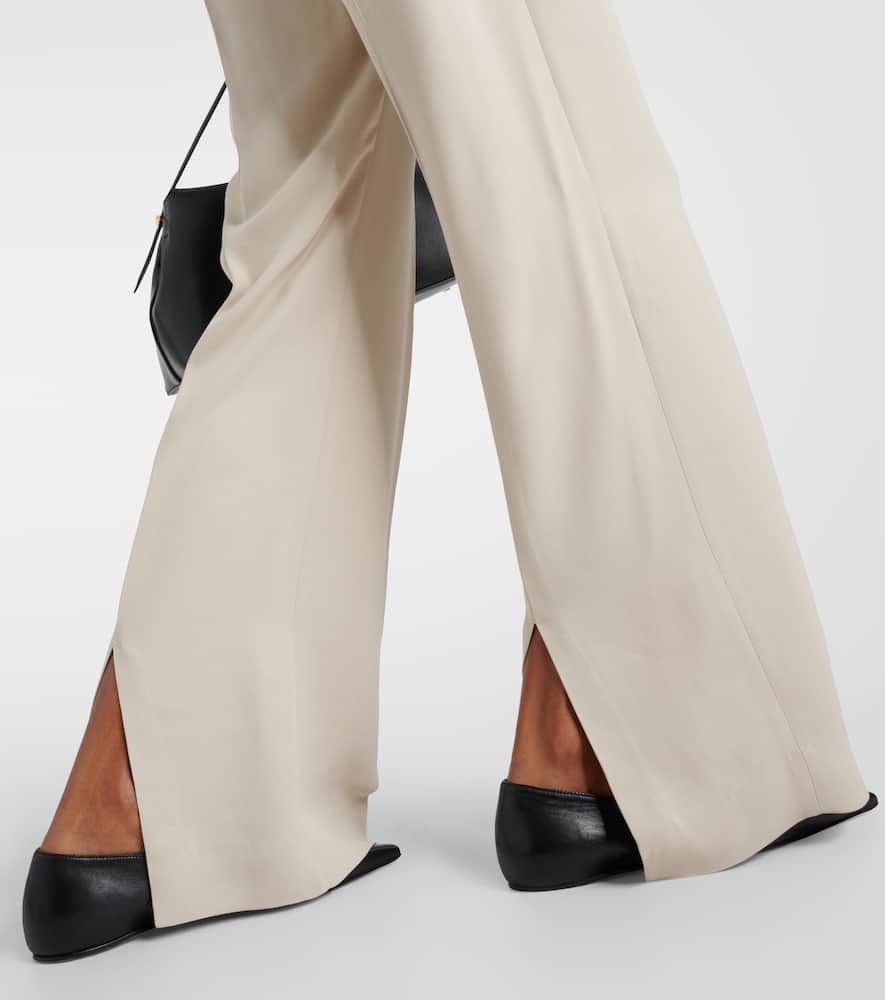 Totême Beige Straight-leg Trousers In White